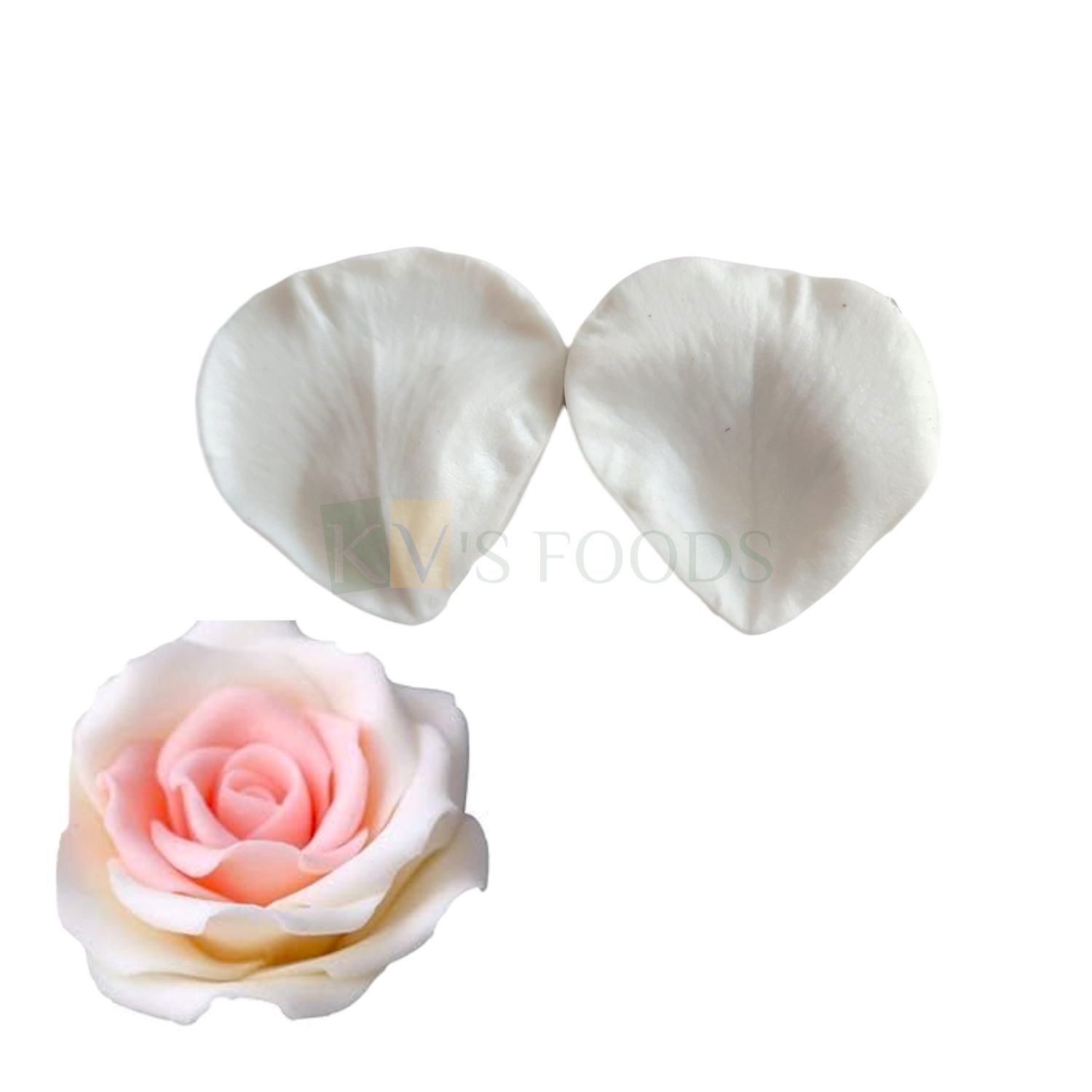 2 PC White Silicone Fondant Big Rose Poeny Flowers Petals Chocolate Mould, Nature Garden Theme, Birthday Theme Wedding Anniversary Cakes Decorating Flexible Moulds DIY Cake Decorations