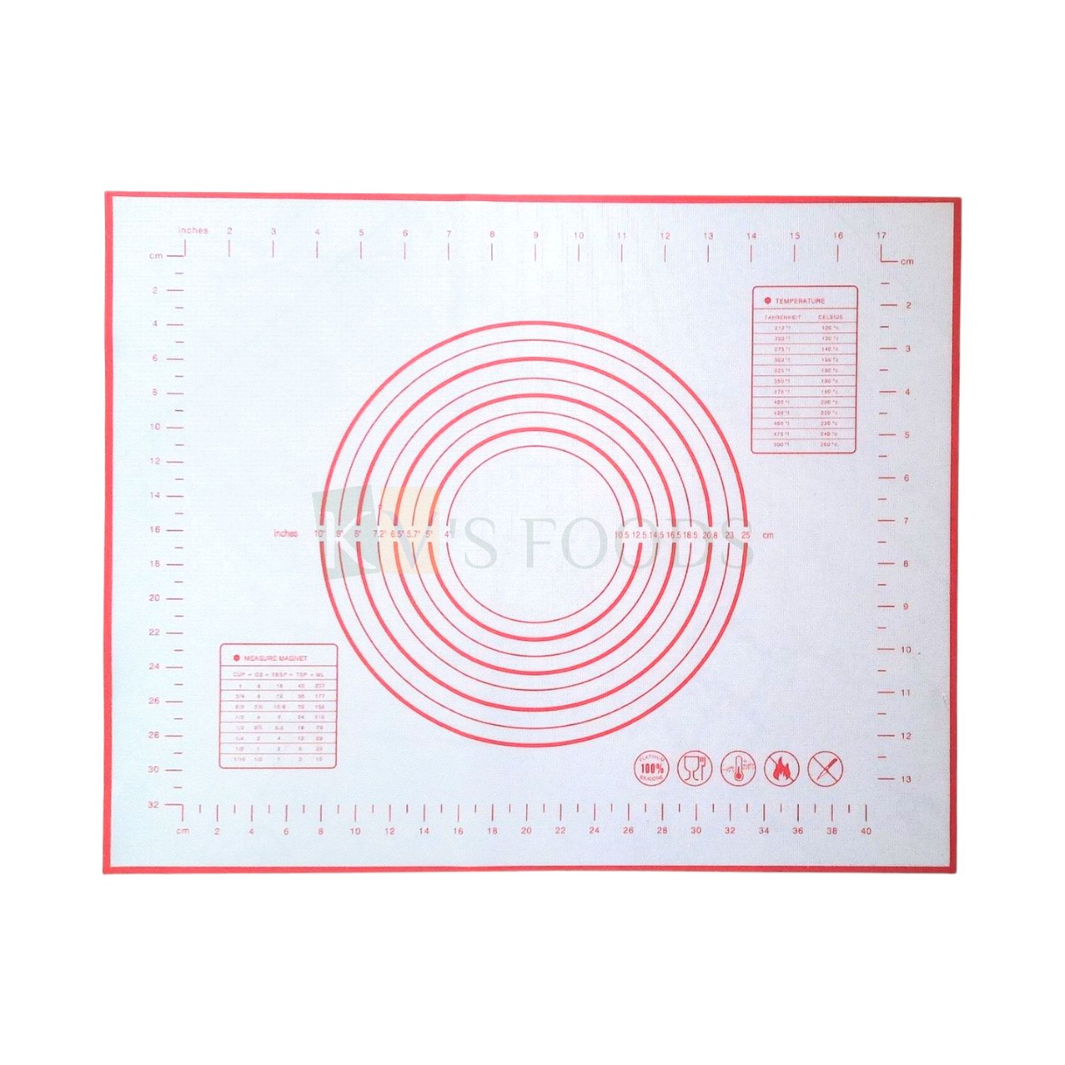 1 PC White Small Silicone Mat, Non-stick, Baking Mat for Pastry Flour Kneading Rolling Dough with Scale Measurements, Fondant, Pie Crust Mat, Non-slip, Kitchen Gadgets Roti Chapati Rolling Accessories