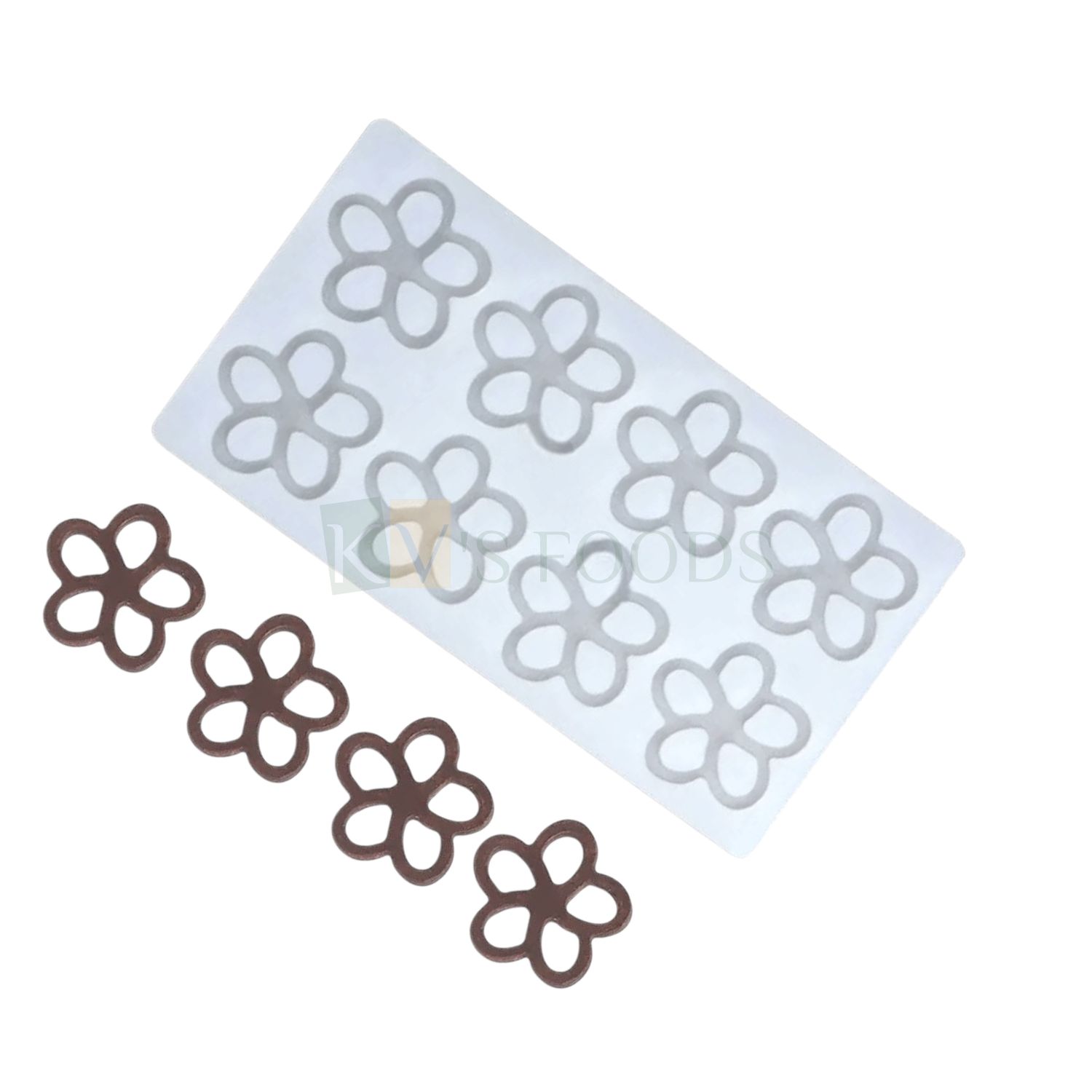 8 Cavity Silicon Hollow Flower Shape Chocolate Mould, Sugar-craft, Desserts Inserts, Ice Cream Garnishing, Cake Topper, Jelly Candy, Fondant, Side Decor DIY Cakes, Cupcakes Food Decorations Molds