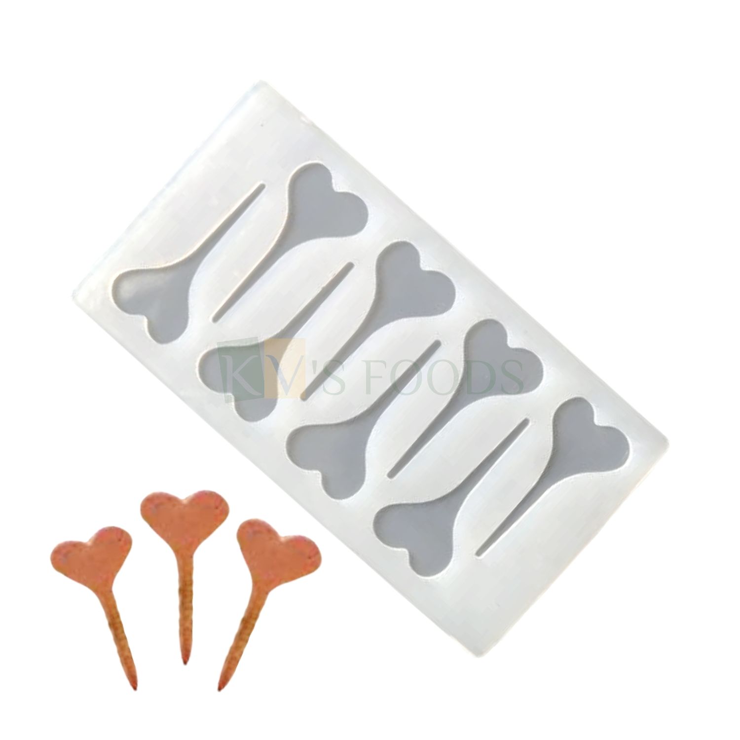 8 Cavity Silicon Heart Pin Shape Chocolate Mould, Sugar-craft, Desserts Inserts, Ice Cream Garnishing, Cake Topper, Jelly Candy, Fondant, Side Decor DIY Valentine Cakes, Cupcakes Food Decorations Mold