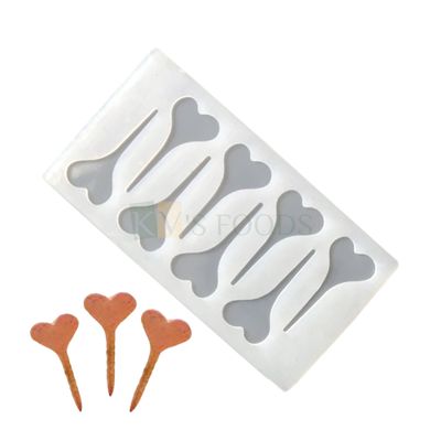 8 Cavity Silicon Heart Pin Shape Chocolate Mould, Sugar-craft, Desserts Inserts, Ice Cream Garnishing, Cake Topper, Jelly Candy, Fondant, Side Decor DIY Valentine Cakes, Cupcakes Food Decorations Mold