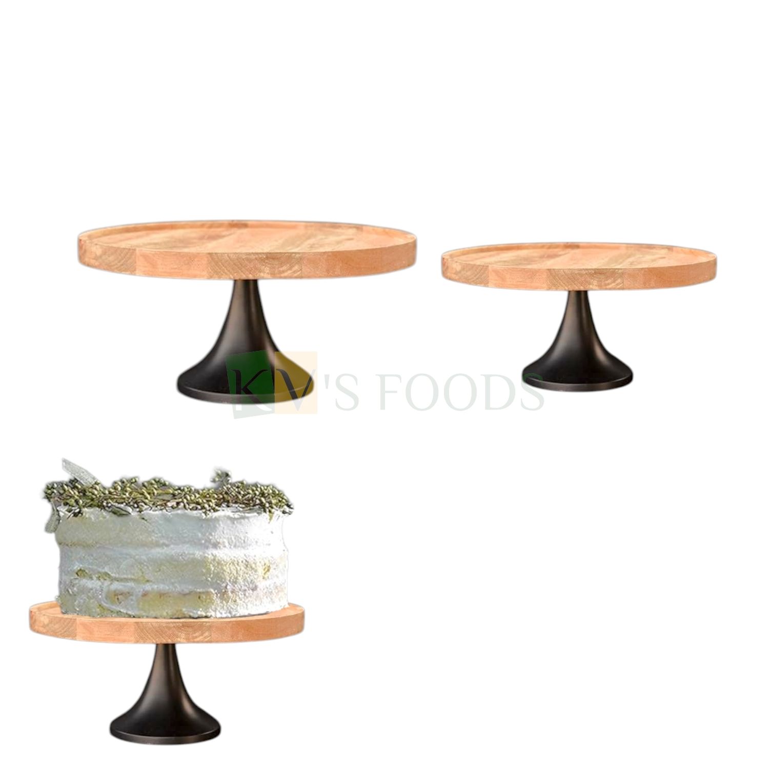 1 PC Wooden Top Disc Diameter 10/12 Inch, Heavy Cake Stand, Round, Server For Birthday, Wedding, Anniversary, Desserts Cupcake Display, Centerpiece, Tableware, Cake Decorations