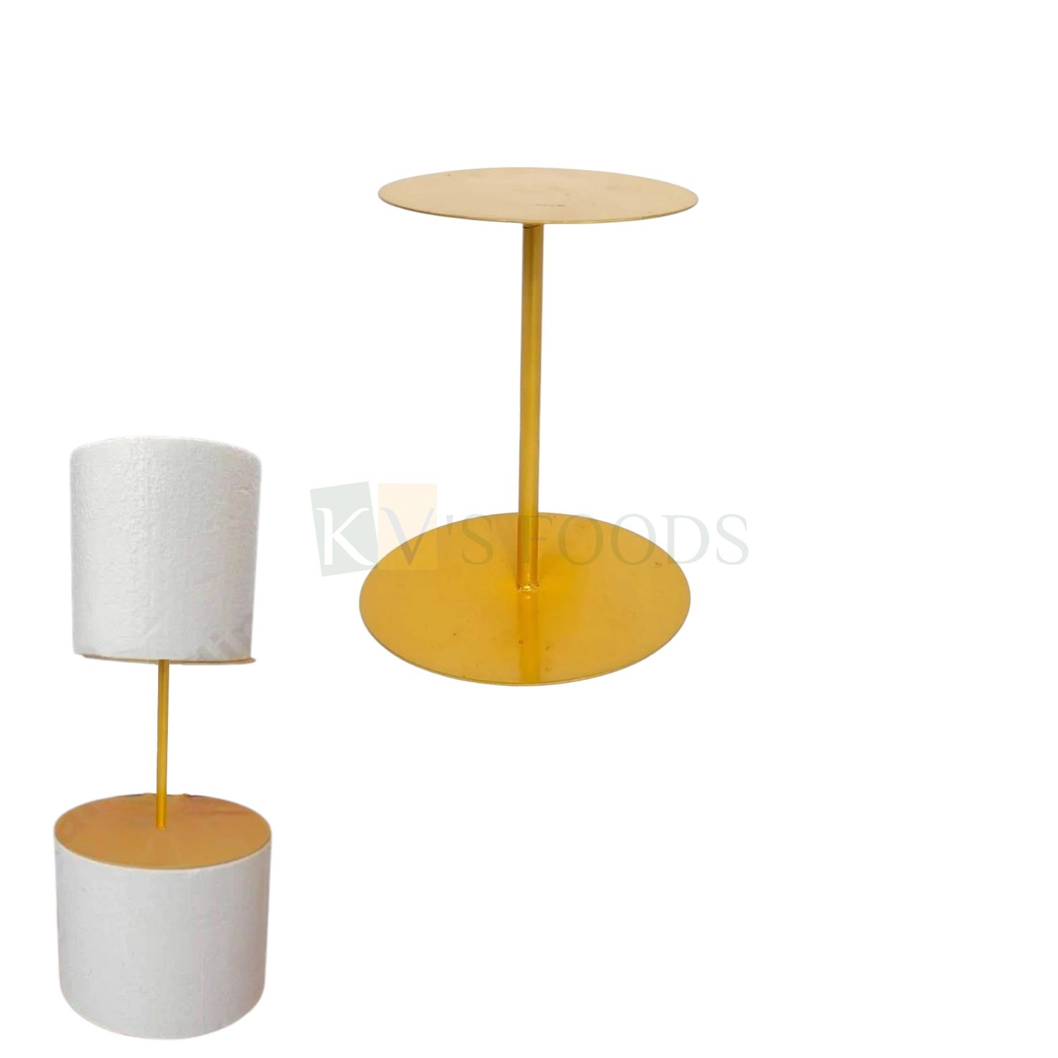 1 PC Golden Height 10 Inch Round Iron Metallic Pole Cake Spacer Floating Tier Stand, Dessert, Cupcake Stand Cake Seperator, Cake Riser Server For Wedding Birthday Cakes Centerpiece Pedestal Stands