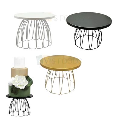 1 PC Skirt Shape Heavy Cake Stand with Top Disc Diameter 10 Inch, Golden/ White/Black Colour, Desserts Cupcakes Pastry, Display Serving Platters for Parties Wedding Birthday Events Table Decorations