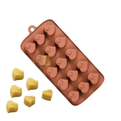 15-Cavity Hearts Comma Shape Design Silicon Chocolate Mould, Sugar Craft, Cake Decoration, Pudding, Dessert, Jelly, Gummy, Garnishing, Candy, Pralines, Fondant, Baking DIY Cake Food Decorations