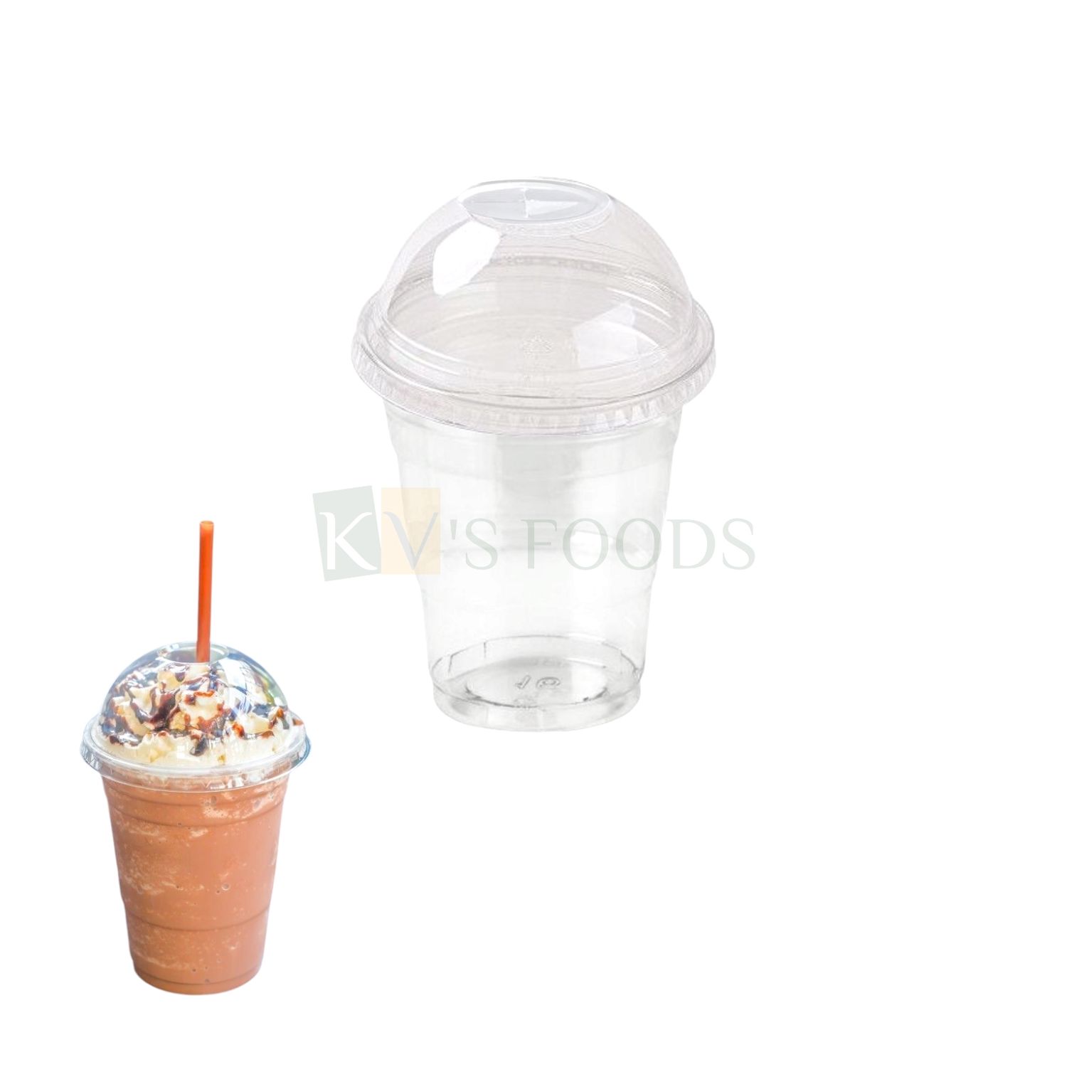 25 PCS (DC6M) 3.2 Inch X 2.9 Inch, Capacity ~ 6oz/180ml,  Plastic Dessert Glass with Dome Lids Straw Hole Multi-Purpose Clear Transparent Cold Drinks Disposable Birthday Mousse Pudding Glass