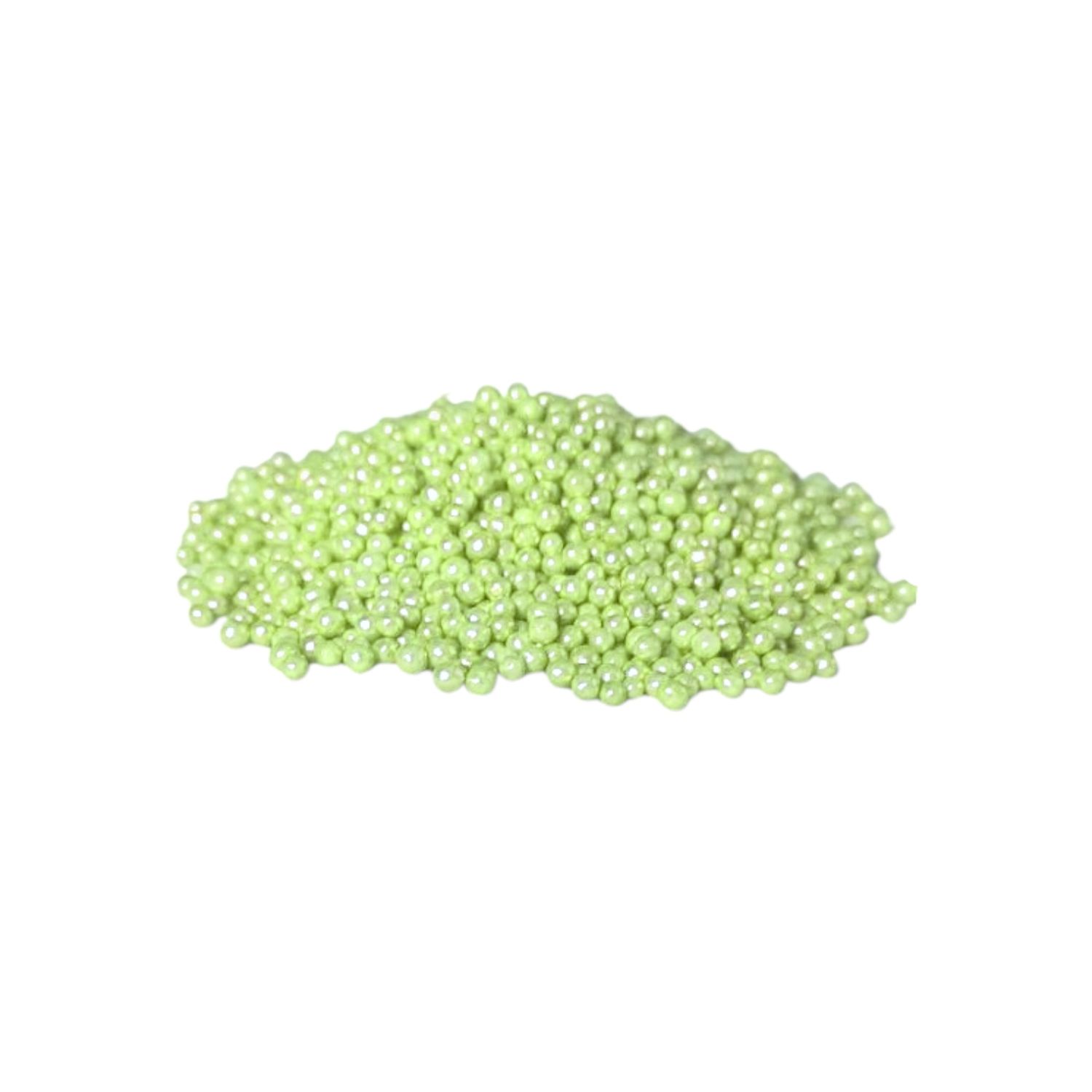 Light Green Colour Small Size Pearl Moti Sugar Balls, Circle Shaped Edible Sprinkles Confetti, Decorative Toppings for Birthday Doughnuts, Desserts Pastry Cakesicles DIY Baby Shower Cake Decorations