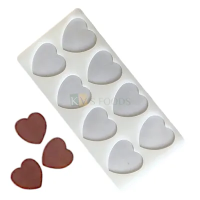 1 PC White Transparent 8 Cavity Hollow Heart Shape Silicon Chocolate Garnishing Moulds, Sugar-craft, Cake Dessert Insert, Ice Cream Cake Decoration Candy, Fondant, Garnishing Sheet DIY Food Decor Mold