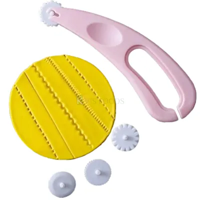 4PCS Fondant Set Wheel Cutter Cake Decorating Tool Rolling Fondant Embossing Tools Different Designs Lattice Roller, Dough Pastry Pizza, Cookies Rolling Cutters Birthday Cakes DIY Cake Decorating Tool