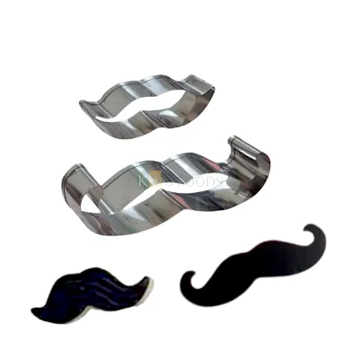 1 PC Silver Steel Mustache Cutters Plunger, Pancake Cookies Chocolate Mould The Little Man Cupcake Theme, Kids Boys 1st Happy Birthday Theme  Birthday DIY Cake Decorations