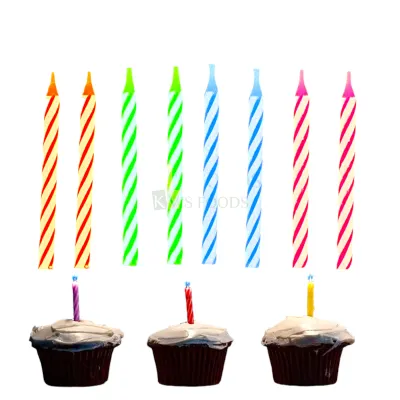 25PCS Multicoloured Thin Sparkle Wax Candles Set Cake Topper, Kids Girls, Boys, Childrens Happy Birthday Candle Inserts Wedding Bridal Shower Party DIY Cupcake Decorations