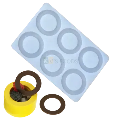 6 Cavity Silicon Ring, Circle, Bangle Pattern mould, Sugar-craft, Cake Dessert Insert,  Chocolate, Ice Cream Garnishing Cake Decoration, Candy, Fondant, DIY Silicon Mould