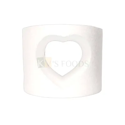 Designer Styrofoam Cake Dummy with Centre Heart cutout to add Layers to Your Cake for Your Big Birthday Cakes/Wedding Cakes/Anniversary Cakes (Size- 8x6 inch), Fake Cake Structure