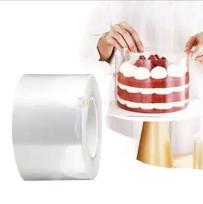 2.3 Inch Wide Cake Surrounding Collar Cake Strip Transparent OHP Cake Edge Clear Acetate Roll/Bundle Film Sheet, Mousse Cake, Pastry Chocolate, Strawberry Cakes, Dessert Wrapping DIY Dessert Packaging