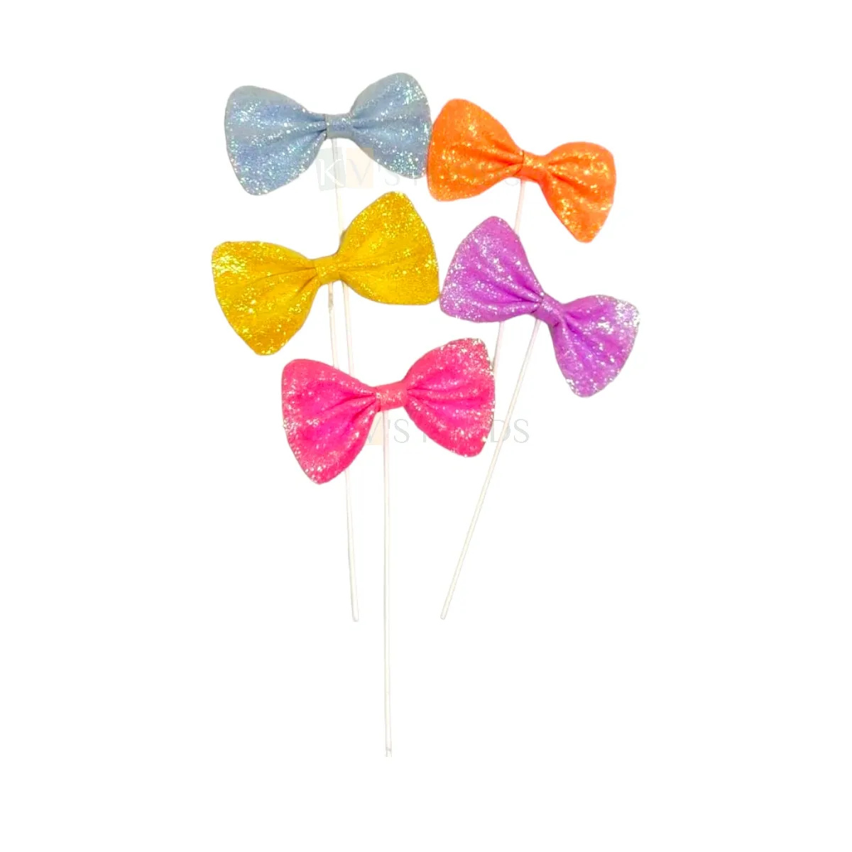 1PC Colourful Bow shaped Glitter Shiny Cake Toppers  Cupcakes Inserts for girl birthday party, Cake Decoration/Cake  Supplies Accessories