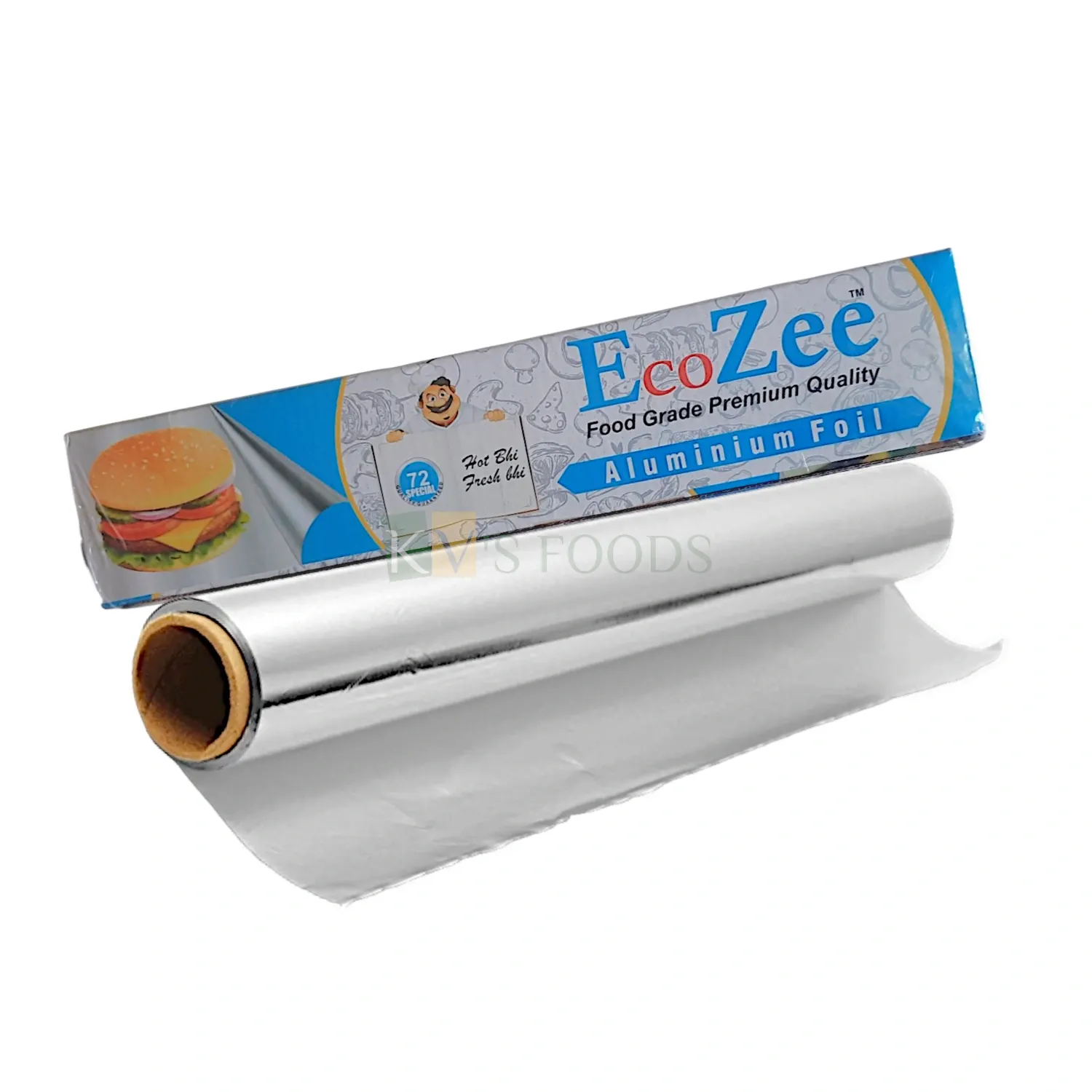 1 PC 72 Meter Width 12.5 Inch Thickness 12 Microns Aluminium Foil Food Grade Eco Friendly Packing Wapping, Storing and Serving Foil Roll, Shrinkwrap Perfect for Kitchen Serving Foods