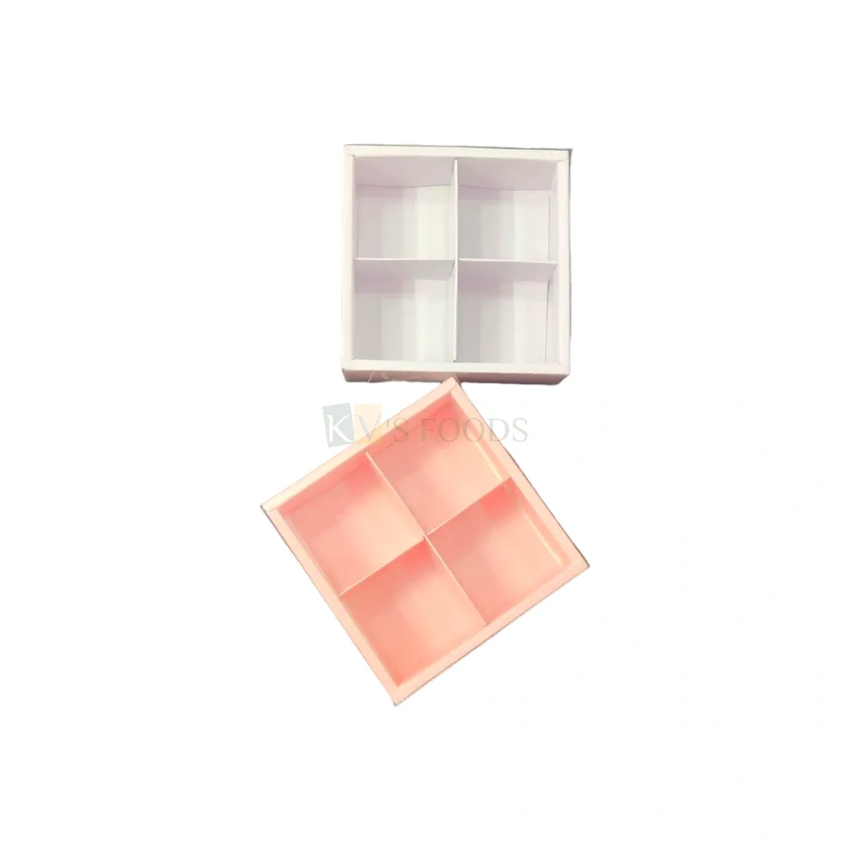 5 PC Set of 4 Brownie Hamper Box Size 6*6 Height 2 Inch for Cookies, Chocolates Doughnuts, Finger Food Bakery Pacakging DIY Mini Gift box