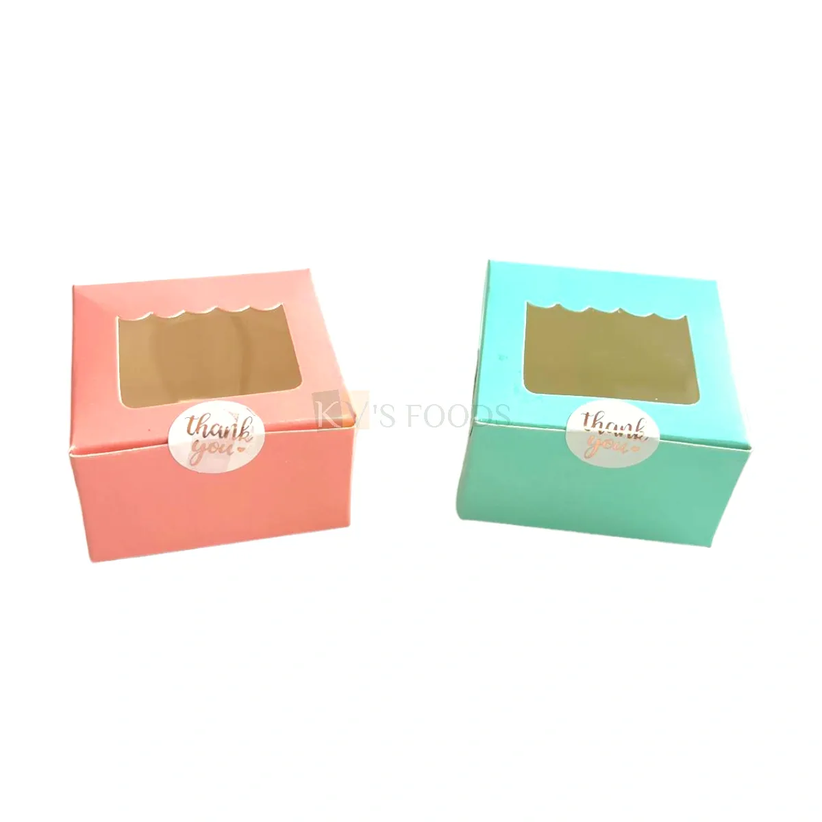 5 PC Set of 1 Brownie Transparent Window Box Size 3*3 Height 2 Inch for Cookies, Chocolates Doughnuts, Finger Food Bakery Pacakging DIY Mini Gift box