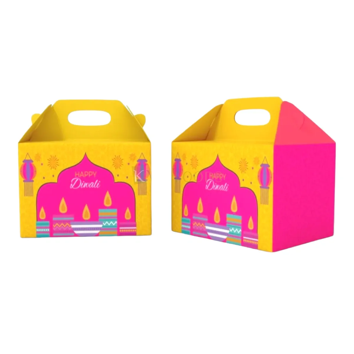 5PC Set of Multipurpose Happy Diwali Chocolate Box, Dry Fruits, Cookies, Premium Sweets, Return Gifts, Mini Jars Bottles 250 ML Boxes, Packaging DIY Event Gifting