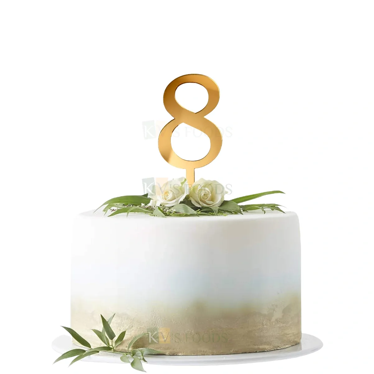 1PC Golden Acrylic Shiny Glass Finish 8 Number Cake Topper, Happy  Birthday Theme, 8th Birthday Cake Topper, Eight Number Theme Cake Insert 8 Years Old Birthday Party DIY Cupcake Decorations