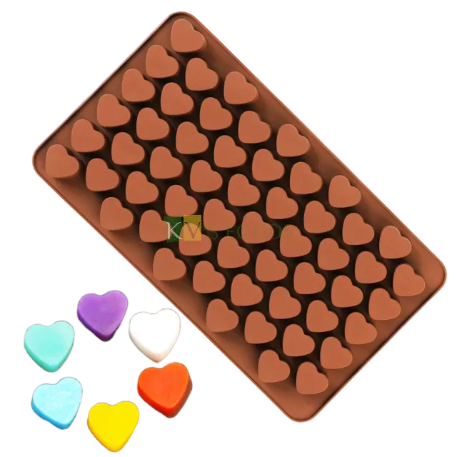 55 Cavity Mini Small Heart, Sugar-craft, Cake Dessert Insert, Chocolate, Ice Cream Garnishing Cake Decoration, Candy, Jelly, Gummy, Fondant, DIY Silicon Mould