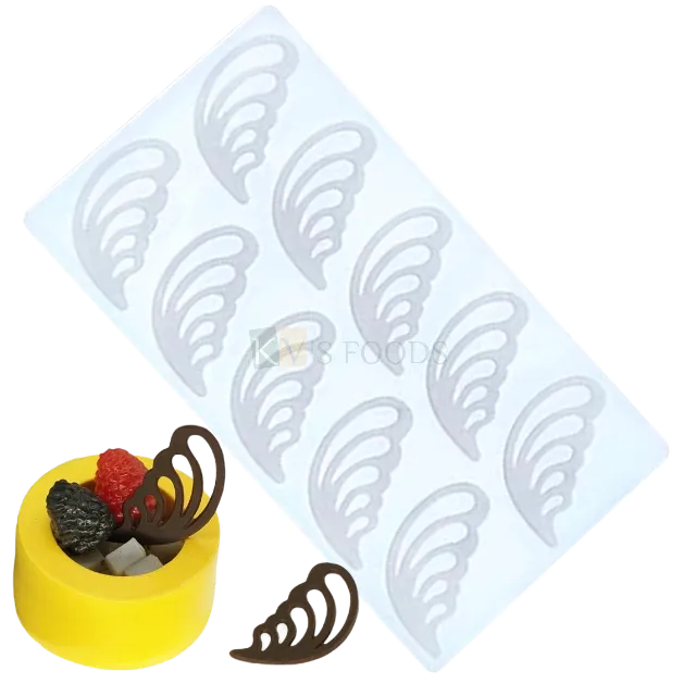10 Cavity mini feather butterfly wings Silicon Chocolate Mould, Sugar-craft, Cake Dessert Insert, Ice Cream Garnishing, Cake Decoration, Candy, Fondant, DIY Food Decor Craft Mold
