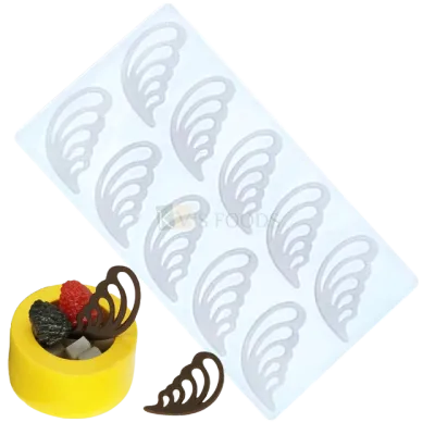 10 Cavity mini feather butterfly wings Silicon Chocolate Mould, Sugar-craft, Cake Dessert Insert, Ice Cream Garnishing, Cake Decoration, Candy, Fondant, DIY Food Decor Craft Mold