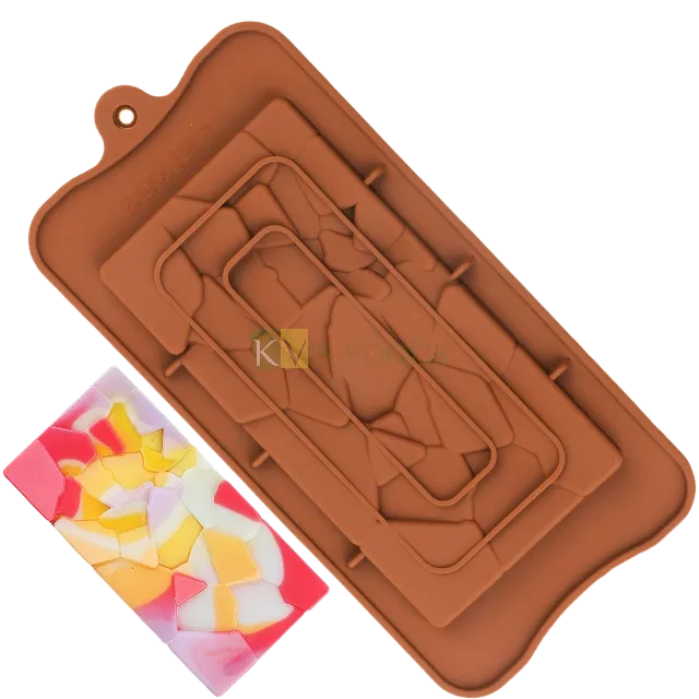 Designer Brick Crushing Stone Bar Break Apart Cadbury chocolate Mould, Sugar-craft, Chocolate, Cake Decoration, Candy, Jelly, Gummy, Fondant, Baking DIY Silicon Mould