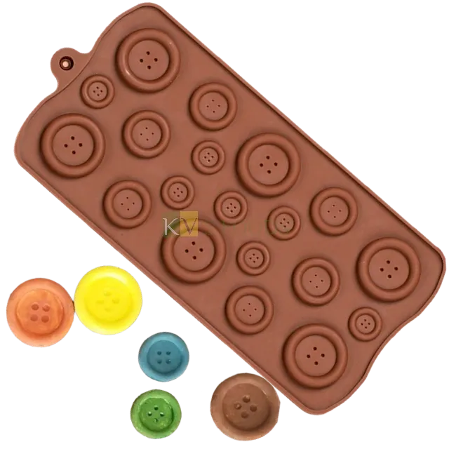 19 Cavity Multiple Shapes Buttons, Sugar-craft, Cake Dessert Insert, Chocolate, Ice Cream Garnishing Cake Decoration, Candy, Jelly, Gummy, Fondant, DIY Silicon Mould