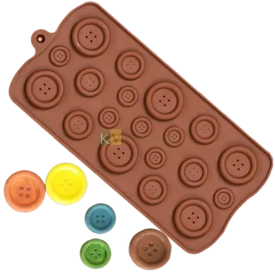 19 Cavity Multiple Shapes Buttons, Sugar-craft, Cake Dessert Insert, Chocolate, Ice Cream Garnishing Cake Decoration, Candy, Jelly, Gummy, Fondant, DIY Silicon Mould