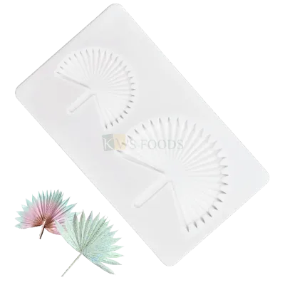 2 Cavity Silicon Fan Origami Sun Palm Leaf Shaped 2 sizes,  Chocolate Garnishing Cake Decoration, Candy, Fondant, Chocolate DIY Silicon Mould