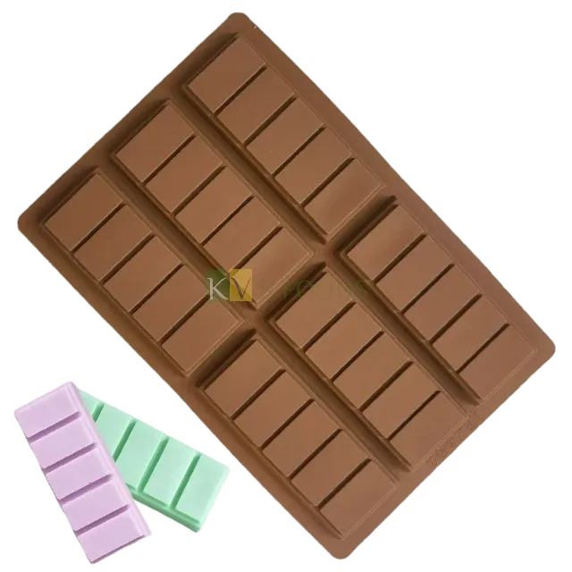 6 Cavity Big Bar Contains 5 Rectangle block Break Apart Choco (Total 30 Break aparts) Silicone Chocolate, Jelly, Hard Candy, Small Soap Artisan DIY Mould