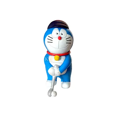 1PC Blue Standing Doraemon Playing Hockey Action Figure Cartoon Anime Cake Topper Kawaii Doll Kids Room Decor Figurine, Kids Boys Happy Birthday Theme Cartoon Characters DIY Cake Decorations