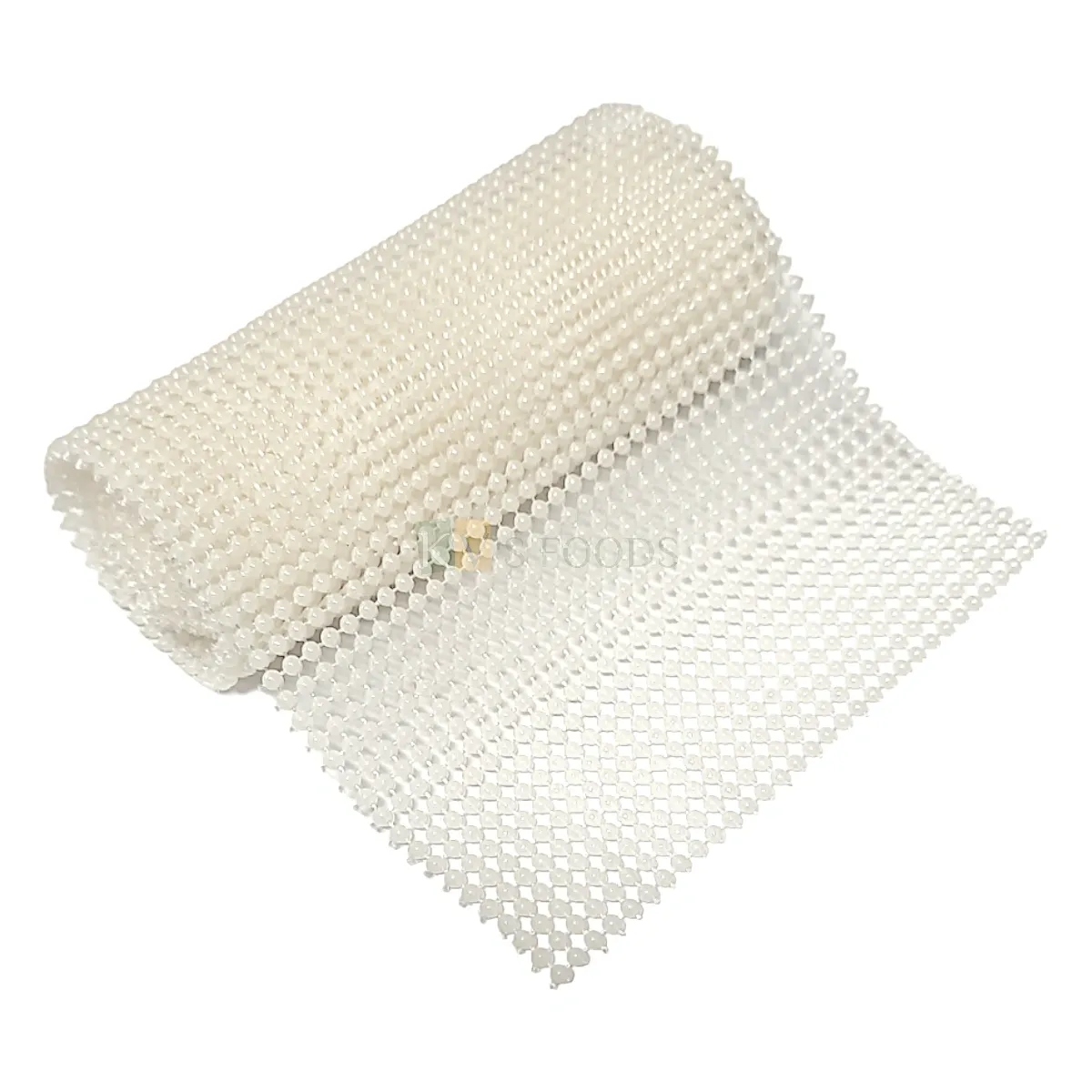 1 PC Approx. 1 Meter Length 4.5 Inch Wide Circle Round Design White Ribbon Roll Small Moti Lace for Cake Decoration, Mesh Wrap Lace for Wedding Cake Moti Non Edible Lace DIY Cake Decorations Accessory