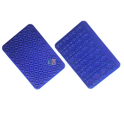1 PC Navy Blue 2 in 1 Floral Design Mat and Texture Impression Onlay Mat Cake Border Fondant Decorating Mould Tools Sugar lace Pattern Matt DIY Embossing Pad for Birthday Wedding Anniversary Cakes