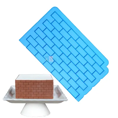 1 PC Blue Wooden Texture Embossor Brick Wall Impression Onlay Mat Cake Border Fondant Cake Decorating Mould Tools Sugar lace Pattern Matt DIY Embossing Pad for Birthday Wedding Cakes