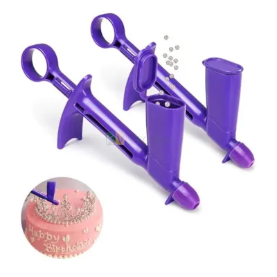 1 PC Purple 3mm Pearl Ball Applicator Tool for Fondant Cakes, Round Circle Beads, Decorating Tool for Sugar, Gun Ball Crafts Wedding Anniversary Cakes Baby Shower Happy Birthday Theme Pearl Nozzle
