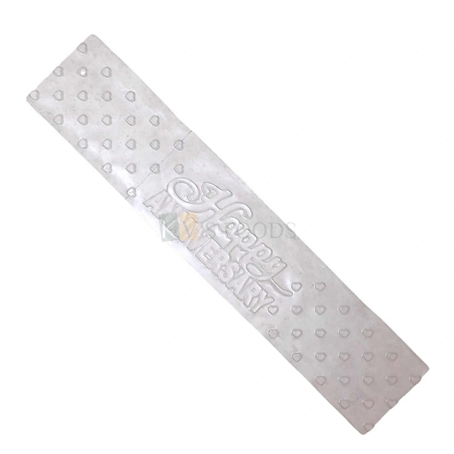 1 PC Transparent Clear Origami Hearts, Happy Anniversary, Chocolate Transfer Sheet, Size 27.5 x 5.4 Inch, Lace Cake Side Decorating Tools, Cake Decor Tool, Embossing Mould, Geometric Pattern Designs
