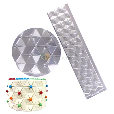 1 PC Transparent Clear Origami Geo Flower Chocolate Transfer Sheet Size 19.5 x 4.5 Inch Lace Cake Side Decorating Tools Origami Star Design Cake Border, Cake Decor Tool, Embossing Moulds