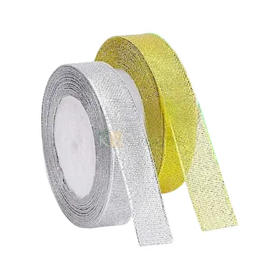 1 PC Multiple Colours Golden Silver Chiffon Organza Satin Ribbons Rolls Width 0.6 Inch 33 to 35 Meter Long  for Wrapping Cakes Chocolate Bow Making Christmas Tree Birthday Wedding Decorations