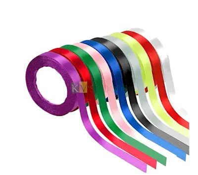1 PC in Multiple Colours Fabric Satin Ribbons Rolls Width 1 cm and 9.5 to 10 Meter Long, Silk Satin Rolls for Gift Bow Packing, Wrapping Candy Cake Baking Christmas Tree Decorations