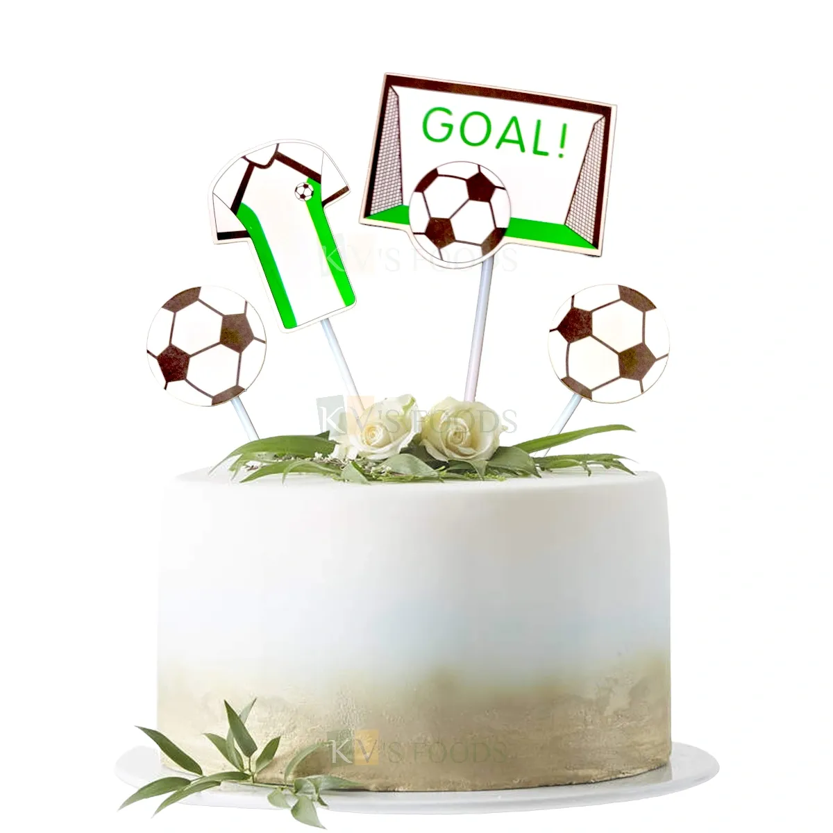 1PC Paper Multicoloured Football Set Cake Topper, Kids Sports Cake Topper Football Player Birthday Party World Cup Football Cake Toppers Childrens Birthday Sports Theme Cake Insert Decoration