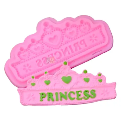 1 PC Silicone Fondant Crown Tiara Shape Princess Queen Chocolate Mould 1 Cavity, Girls Ladies Womans Happy Birthday Theme, Sugarpaste Gumpaste Flexible Moulds DIY Cake Decorating Molds