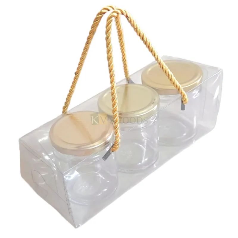 5 PC Multipurpose 3 Jar Box Transparent Window Box Size 8.7*3.1*3.1 ...