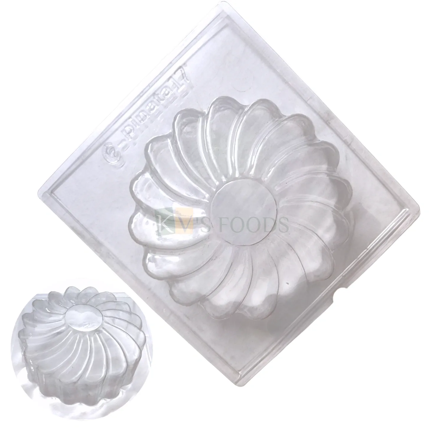 1 PC Size 9.6 x 9 Inches, Thickness 2.7 Inch, Square Big 1 Cavity Pinata Flower Circle Shape PVC Chocolate Mould Transparent Candy Molds Gummy Jelly DIY Birthday Cake Decorations