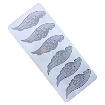 1 PC White Transparent 6 Cavity Hollow Feathers Shape Silicon Chocolate Garnishing Moulds, Sugar-craft, Cake Dessert Insert, Ice Cream Cake Decoration Candy, Fondant, Garnishing Sheet DIY Food Decor