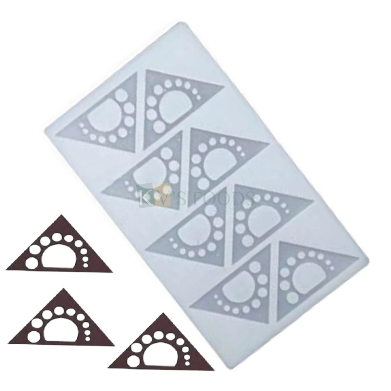 1 PC White Transparent 8 Cavity Hollow Triangle Shape Silicon Chocolate Garnishing Sheet Moulds, Sugar-craft, Cake Dessert Insert, Ice Cream Cake Decoration Candy, Fondant DIY Food Decor Mold