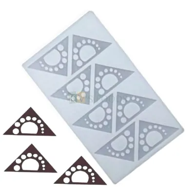 1 PC White Transparent 8 Cavity Hollow Triangle Shape Silicon Chocolate Garnishing Sheet Moulds, Sugar-craft, Cake Dessert Insert, Ice Cream Cake Decoration Candy, Fondant DIY Food Decor Mold