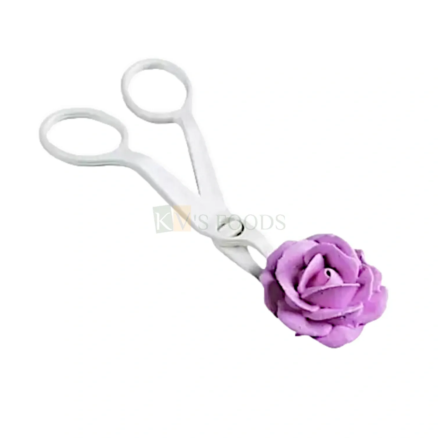 1 PC White Flower Lifter Plastic Scissor, Rose Flower Scissors for Lifting &amp; Shifting Moving Tool for Icing Flowers Decor Tools, Cream Flower Transfer Fondant Holder, Cake Decorating Tools
