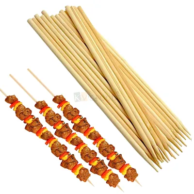 40 PCS Approx. Extra Large Multipurpose 13.6 Inch Skewers for BBQ Bamboo Stick Roast Fork Set Disposable Wooden Dessert Dinner Fork, Fruit Toothpick Salad Fork, Serving Fork Set, Grilled Kebab Sticks